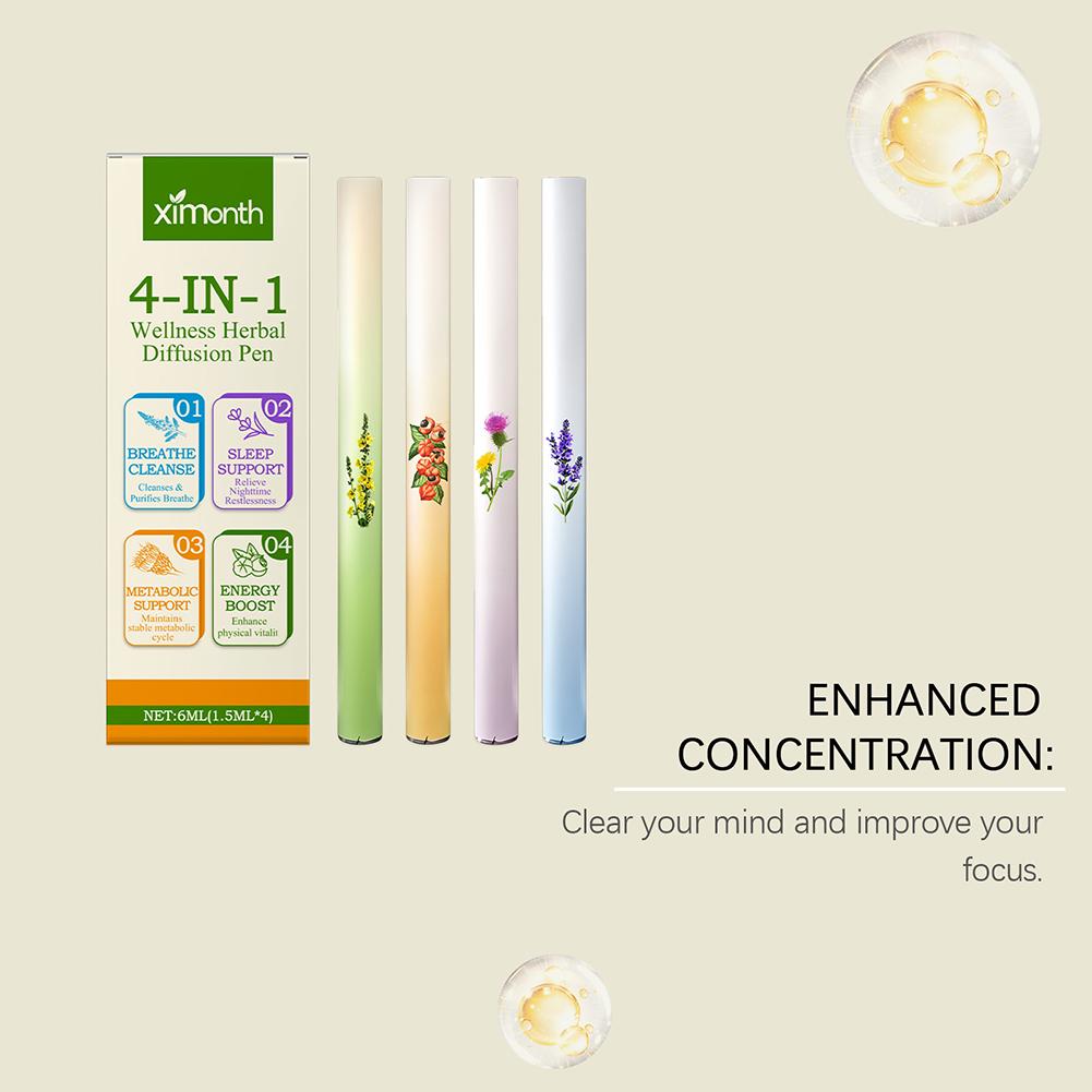 Herbal Wellness Products - Kräuter-Diffusor mit Königskerzenblüten/Thymian/Minze/Guarana/Grüntee Natürlicher Energieschub Atemunterstützung