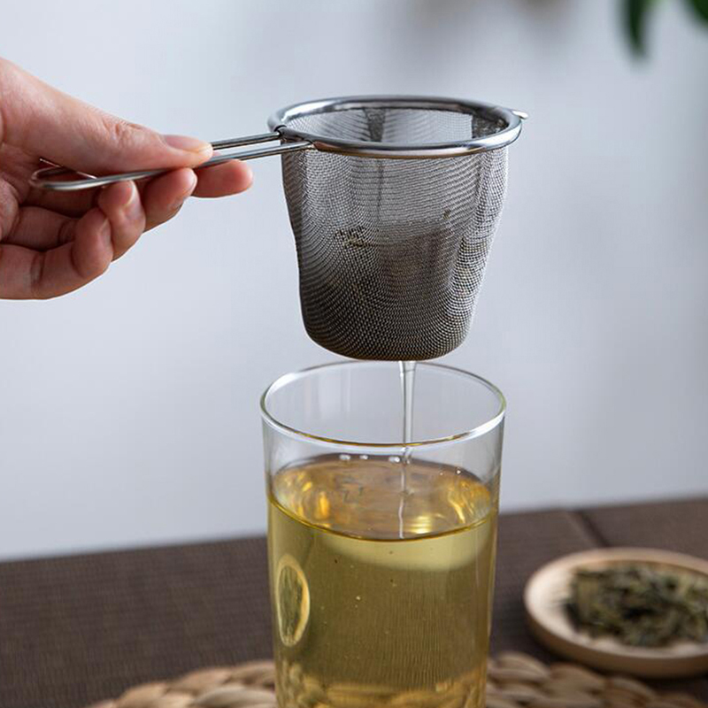 Herbal Wellness Products - Edelstahl-Tee-Infuser, wiederverwendbarer Teefilter, Teekannen-Sieb in Einzelohr-Form,